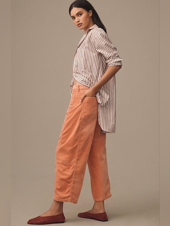 Pilcro Denim - Pilcro The Kenna Heritage Mid-Rise Barrel Pants Jeans Corduroy Edition Size 29